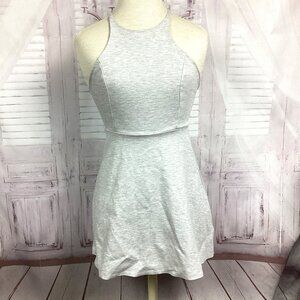 Lulus Grey Skater Dress Cross Back Sleeveless S